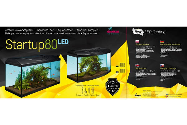 STARTUP Aquarium Set 80cm 112L 17W LED - schwarz – Bild 3